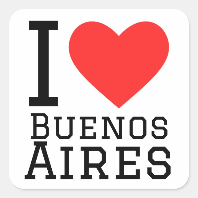 Sticker Carré J'aime Buenos Aires (Devant)