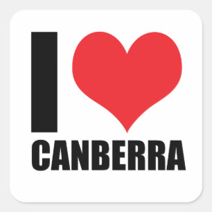 Sticker Carré J'aime Canberra
