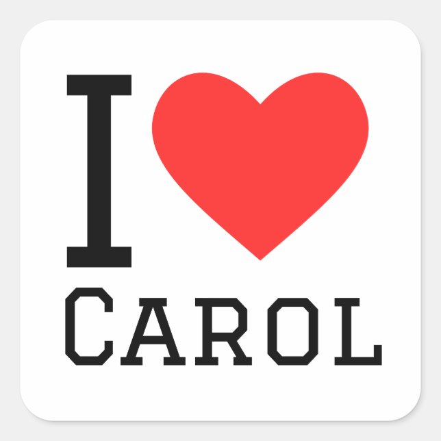 Sticker Carré J'aime carol (Devant)
