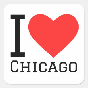 Sticker Carré J'aime Chicago