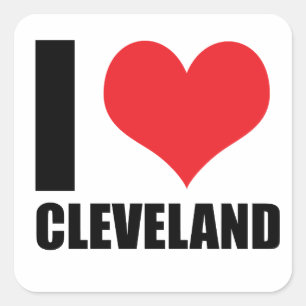 Sticker Carré J'aime Cleveland