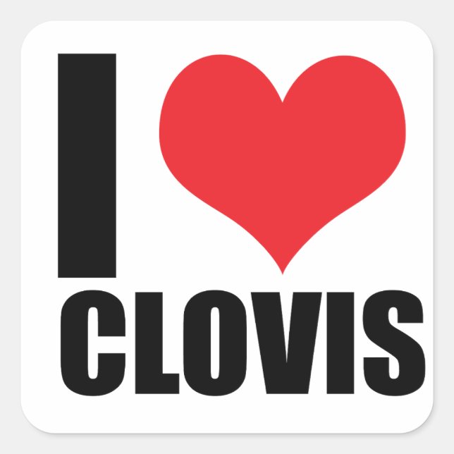 Sticker Carré J'aime Clovis (Devant)