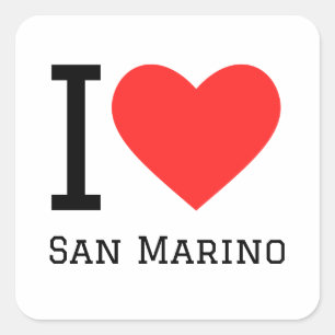Sticker Carré J'aime collant carré San Marino