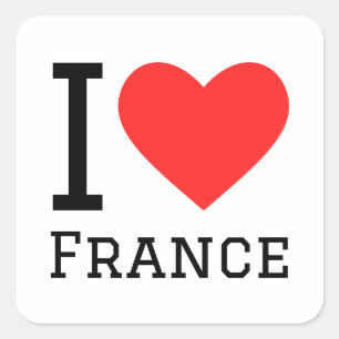 Sticker Carré J'aime coller carré france