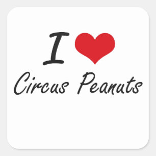Sticker Carré J'aime des arachides de cirque