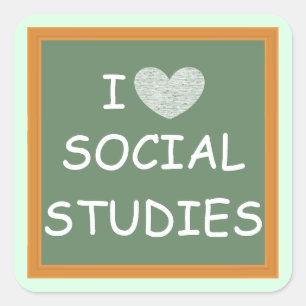 Sticker Carré J'aime des études sociales
