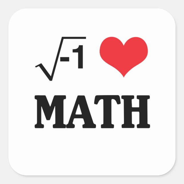 Sticker Carré J'aime des maths (Devant)