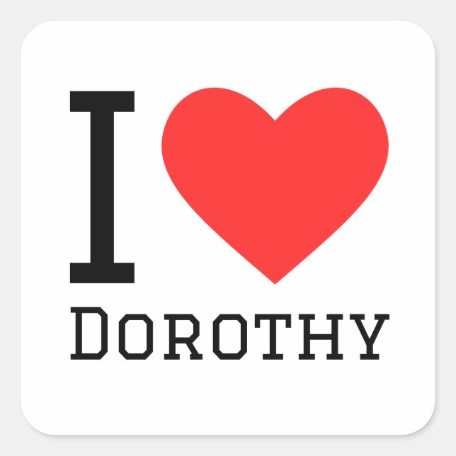 Sticker Carré J'aime Dorothy (Devant)