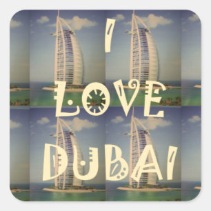 Sticker Carré J'aime Dubaï