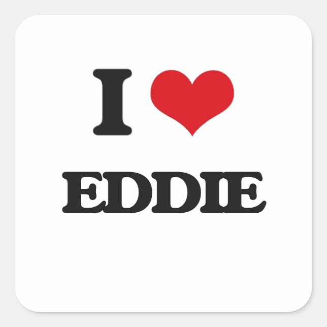 Sticker Carré J'aime Eddie (Devant)