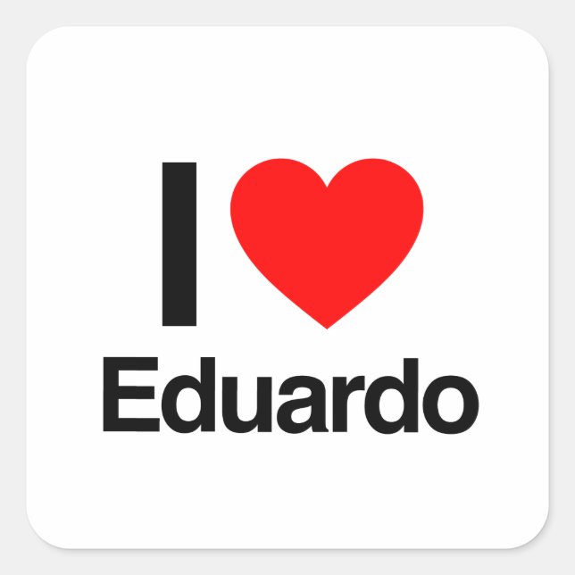 Sticker Carré j'aime eduardo (Devant)
