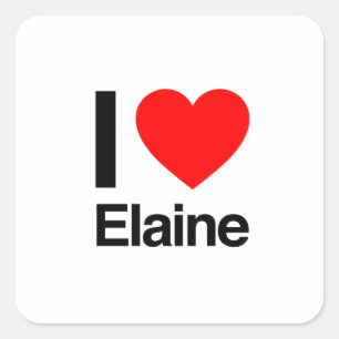Sticker Carré j'aime elaine