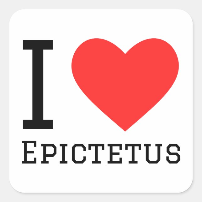 Sticker Carré J'aime Epictetus (Devant)
