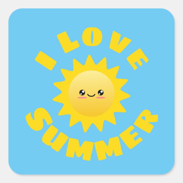 Sticker Carré J'aime été (Devant)