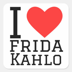 Sticker Carré J'aime frida kahlo