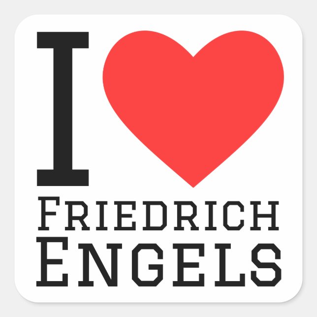 Sticker Carré J'aime Friedrich engins (Devant)
