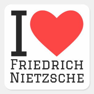 Sticker Carré J'aime Friedrich nietzsche