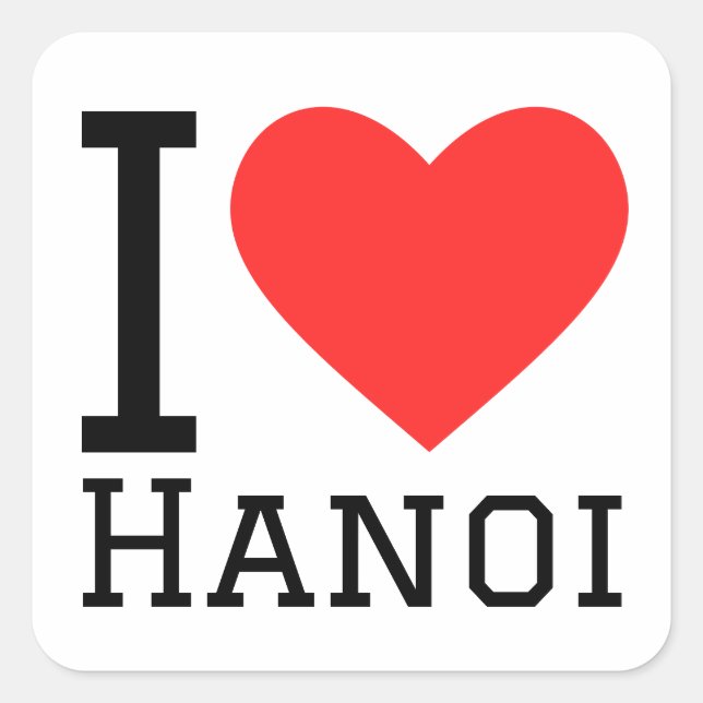 Sticker Carré J'aime Hanoï (Devant)