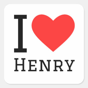 Sticker Carré J'aime henry