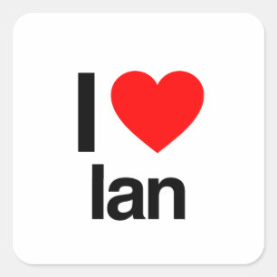 Sticker Carré j'aime ian