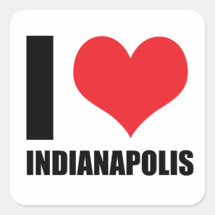 Sticker Carré J'aime Indianapolis