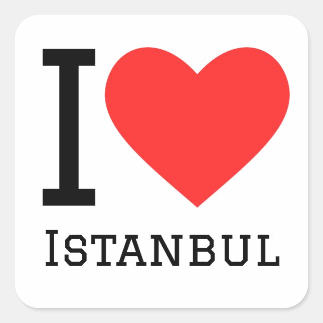Sticker Carré J'aime Istanbul (Devant)