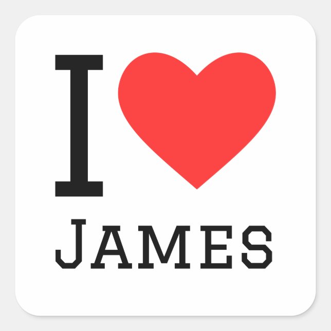 Sticker Carré J'aime james (Devant)