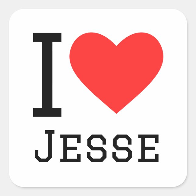 Sticker Carré J'aime jesse (Devant)