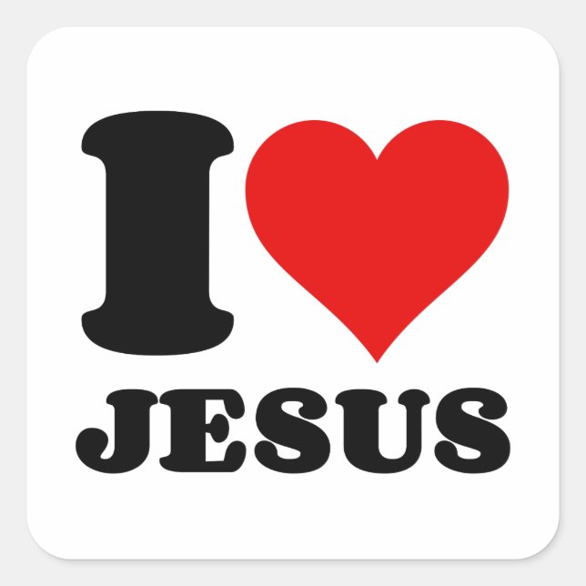 STICKER CARRÉ J'AIME JÉSUS (Devant)
