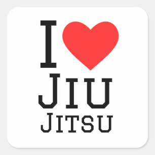Sticker Carré J'aime Jiu jitsu