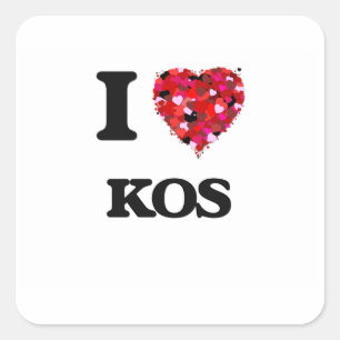 Sticker Carré J'aime Kos