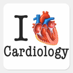 Sticker Carré J'aime la cardiologie