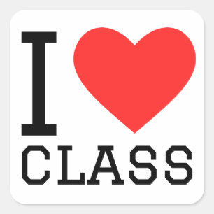 Sticker Carré J'aime la classe