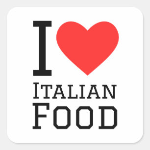 Sticker Carré J'aime la cuisine italienne