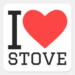 Sticker Carré J'aime la cuisinière