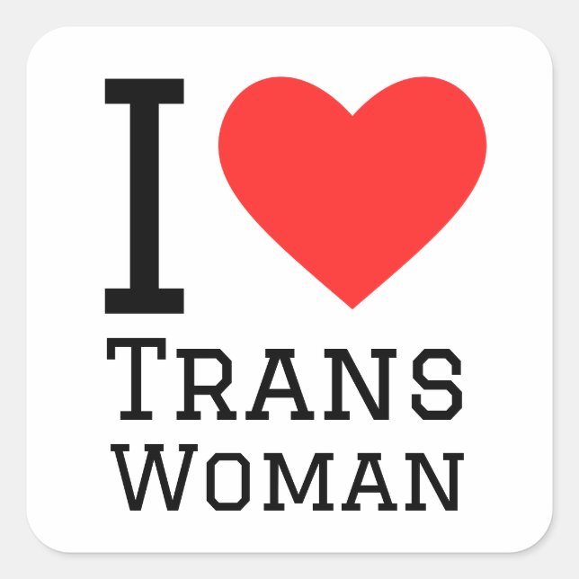 Sticker Carré J'aime la femme trans (Devant)