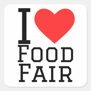 Sticker Carré J'aime la foire alimentaire