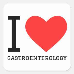 Sticker Carré J'aime la gastroentérologie