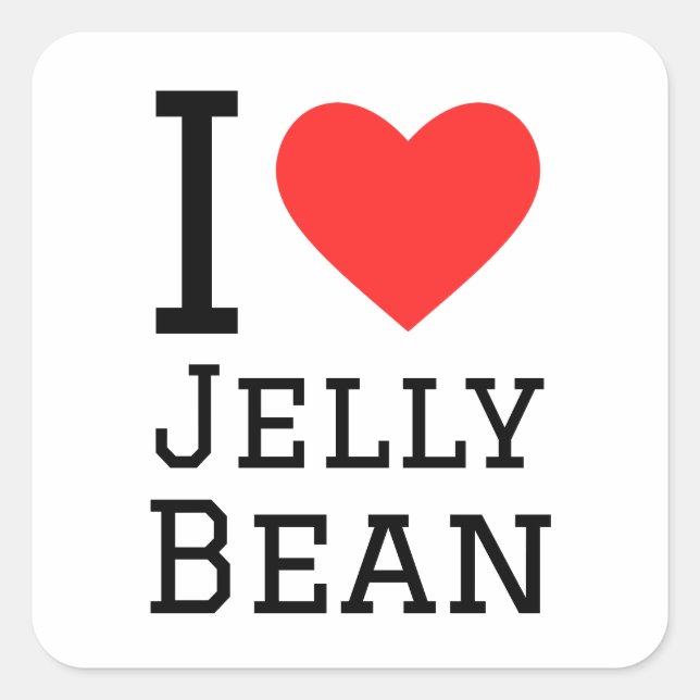 Sticker Carré J'aime la gelée (Devant)