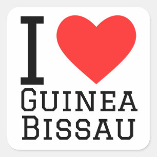 Sticker Carré J'aime la Guinée Bissau