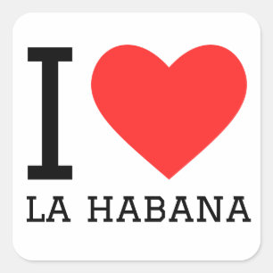 Sticker Carré J'aime la habana