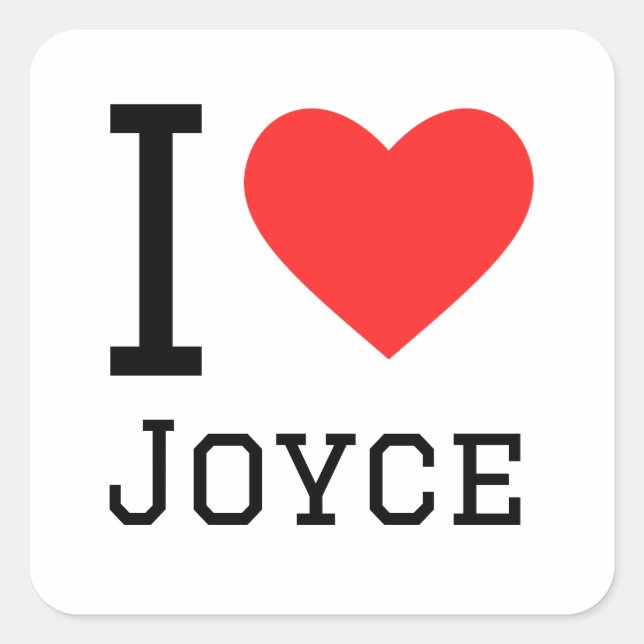 Sticker Carré J'aime la joyce (Devant)