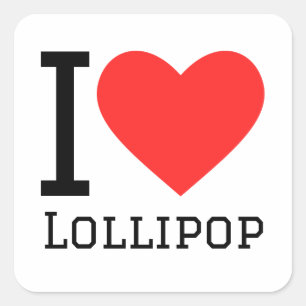 Sticker Carré J'aime la lollipop