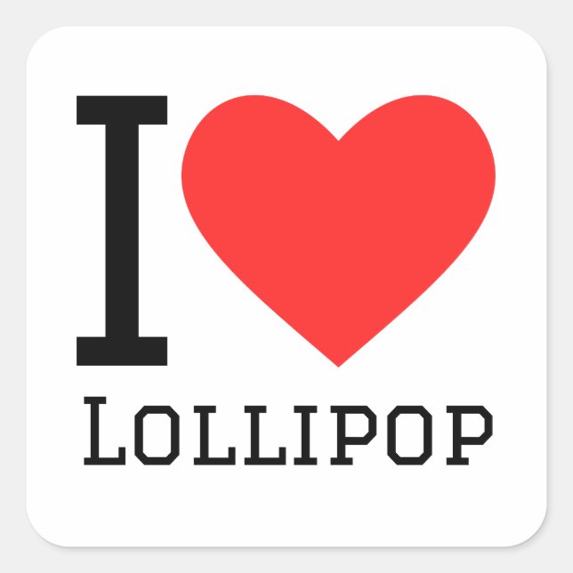 Sticker Carré J'aime la lollipop (Devant)