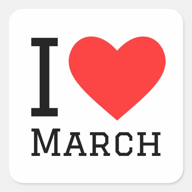 Sticker Carré J'aime la marche (Devant)