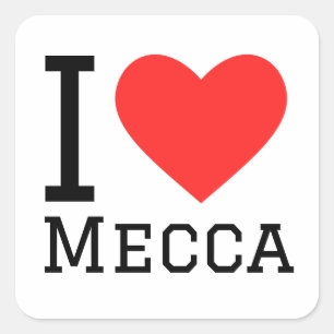 Sticker Carré J'aime La Mecque