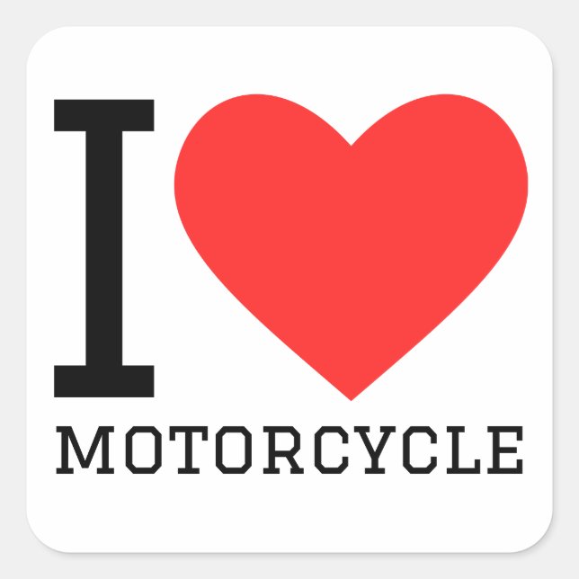 Sticker Carré J'aime la moto (Devant)