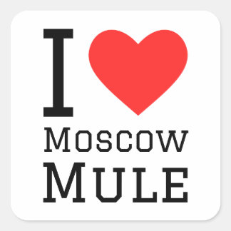Sticker Carré J'aime la mule moscovite