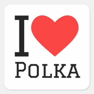 Sticker Carré J'aime la polka