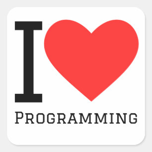 Sticker Carré J'aime la programmation